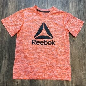 Reebok Kids Boy’s Print Logo Orange Crewneck Tee Shirt Size 8/10